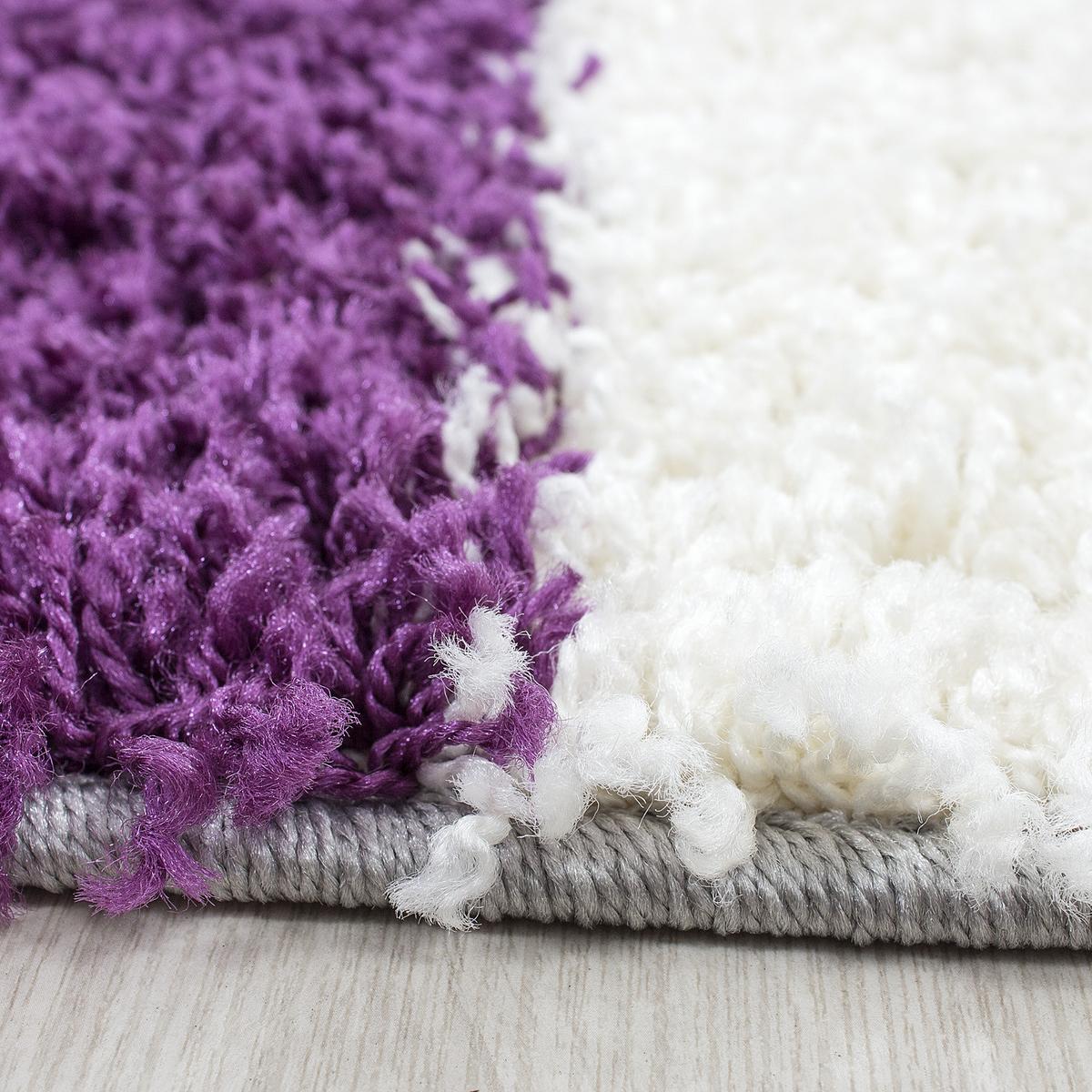 HOCHFLORTEPPICH RHEIN, kariert, Violett, 200 x 290 cm - Lila, Textil (290/200cm) - KADIMA DESIGN
