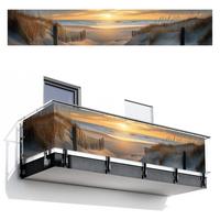 BALKON-SICHTSCHUTZ Strand - Dünen - Sonnenuntergang Groß 500x90 cm - Sandfarben, Kunststoff (500/90cm) - MuchoWow