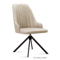 ESSZIMMERSTUHL drehbar (8er-Set) Denise 52x91x60 Schwarz/Natur - Schwarz/Naturfarben, Kunststoff (60/91/52cm) - 58aufmkessel