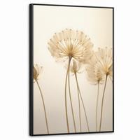 LEINWAND Bilder mit Rahmen - Sonnenlicht - Löwenzahn - Botanisch - Blumen - 60x90 - Creme, Textil (60/90cm) - MuchoWow