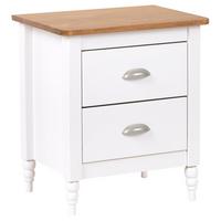 NACHTTISCH Weiß/Silber/Heller Holzfarbton Shillington - Hellbraun/Silberfarben, Holz (46/52/35cm) - Beliani