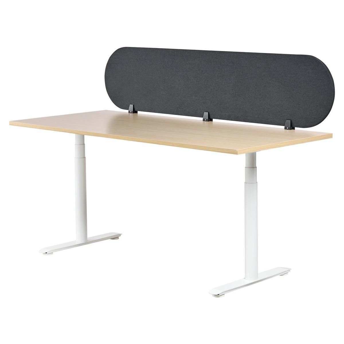 SCHREIBTISCHTRENNWAND 180/40 cm Dunkelgrau Sparky - Dunkelgrau, Textil (180/40/2cm) - Beliani