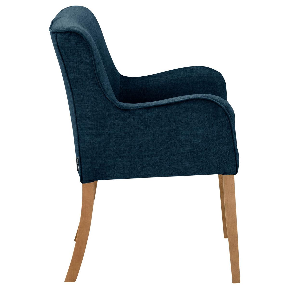 POLSTERSTUHL Katryn Samtvelours dunkelblau - Dunkelblau, Kunststoff (55/81/58cm) - 58aufmkessel