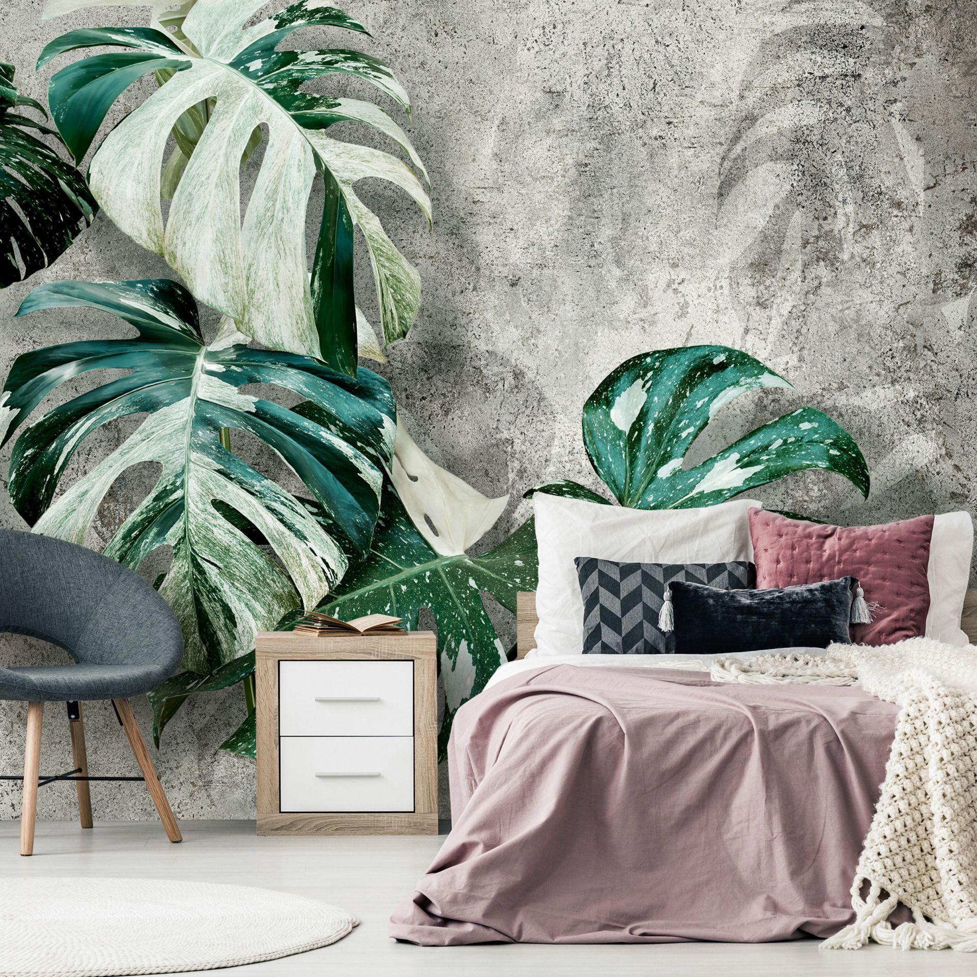 SELBSTKLEBENDE FOTOTAPETE 294/210 cm - Grau/Grün, Kunststoff/Textil (294/1cm) - KUNSTLOFT