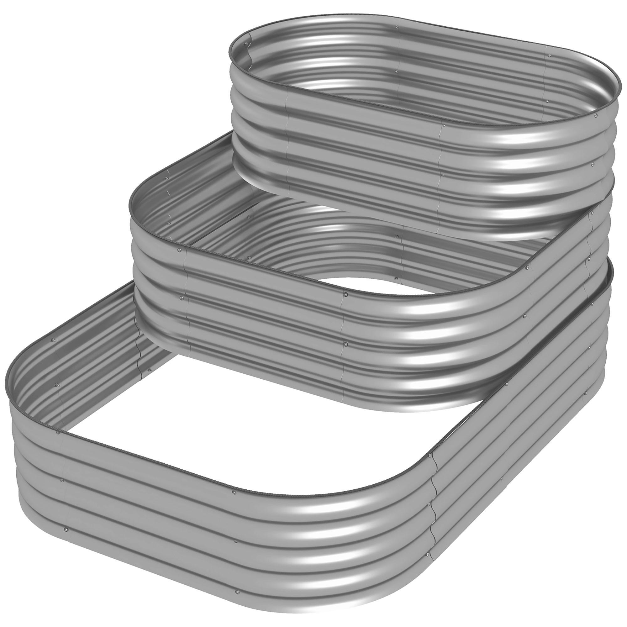 PFLANZENTREPPE, Silberfarben - Silberfarben, Metall (109/82/158cm) - Outsunny