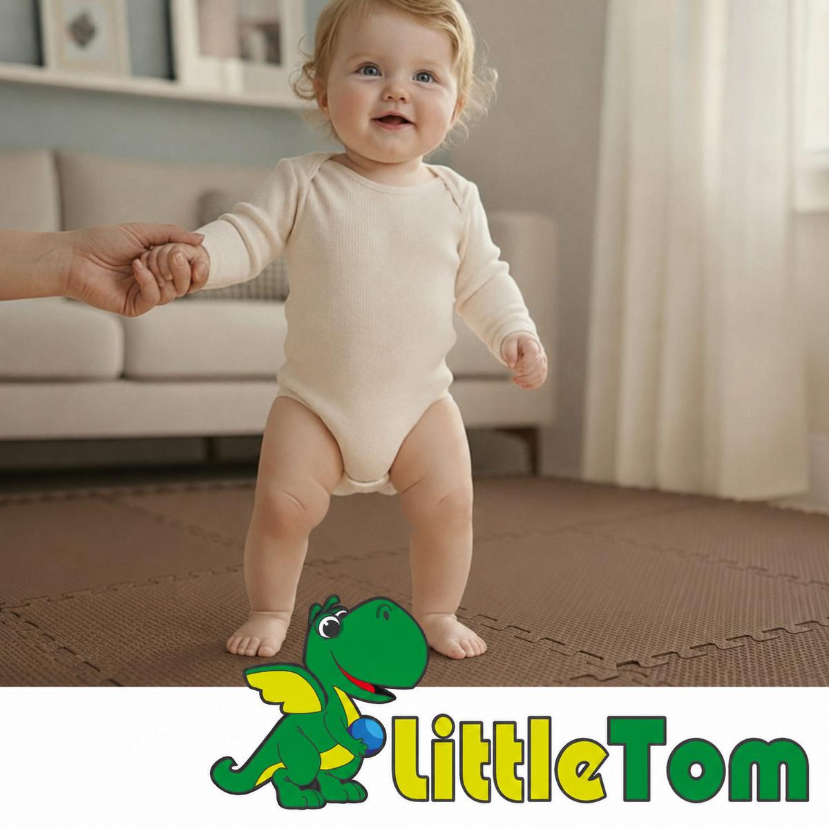 SPIELMATTE ab Null - 90/90/1 cm Puzzlematte Braun - Braun, Kunststoff (30/30cm) - Littletom