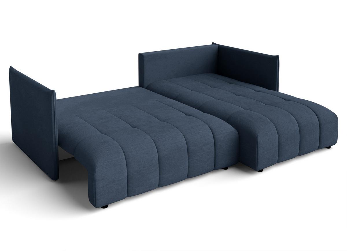 ECKSOFA L Form Cosmova Blau 248/180/83 cm mit Schlaffunktion - Blau/Schwarz, Kunststoff/Textil (248/180cm) - AX Living