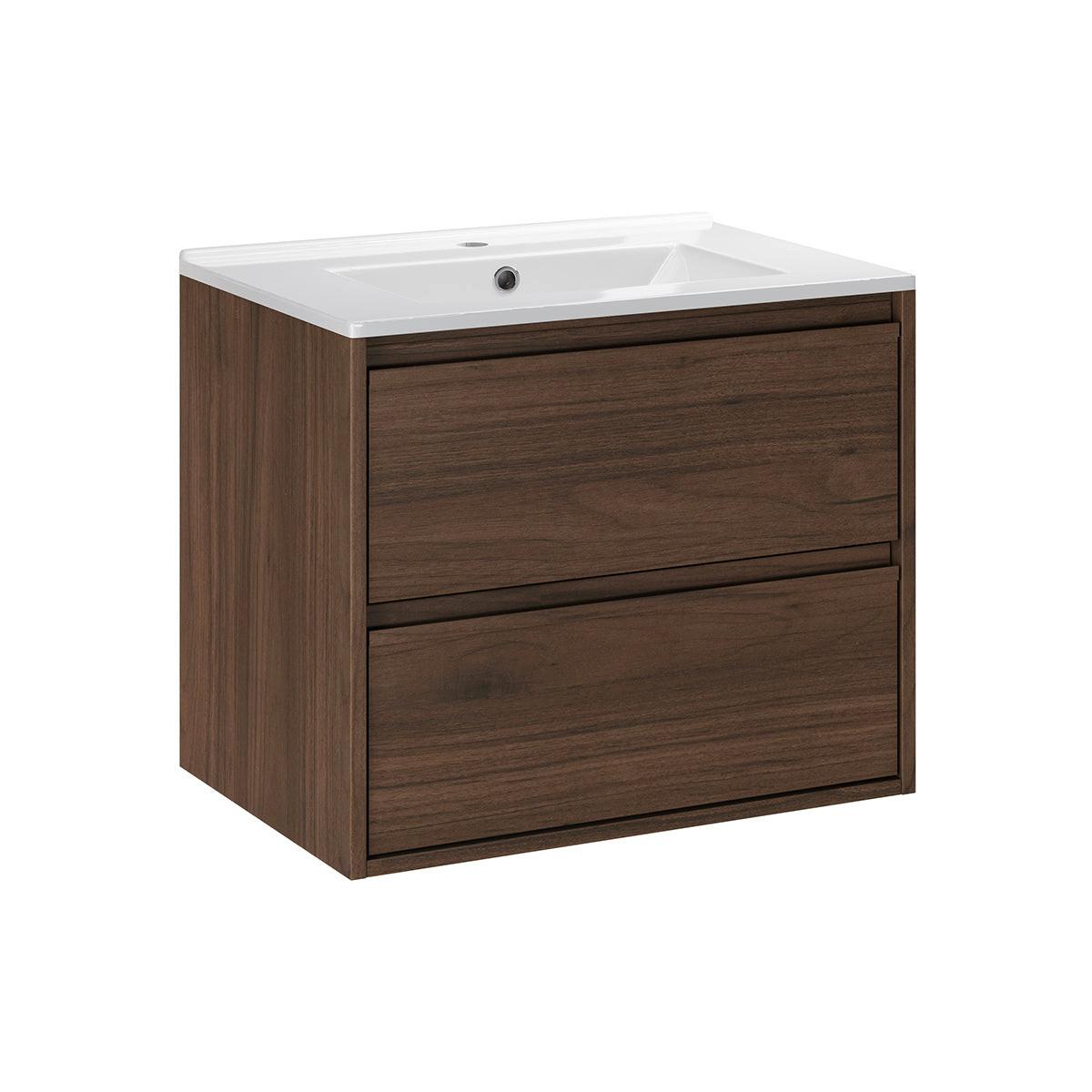 WASCHTISCH 61cm Edmé Dunkles Holz - Braun, Holzwerkstoff (61/52/46cm) - Petits-meubles