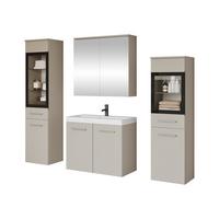 BADMÖBEL-SET Madrit II - Kaschmir/Silberfarben, Holzwerkstoff/Kunststoff (132/132/30cm) - MIRJAN24