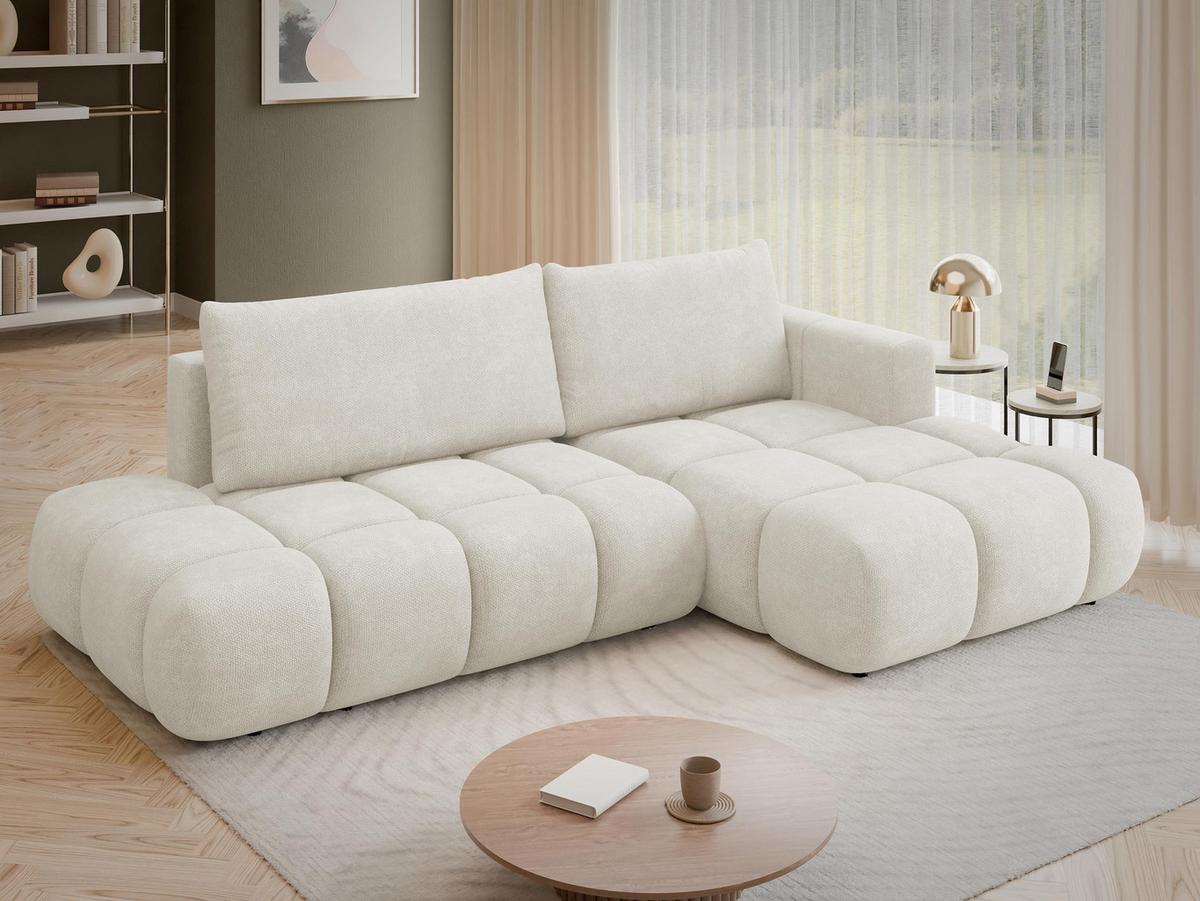 ECKSOFA Soffi, Seite: Rechts - Creme/Schwarz, Holz/Kunststoff (283/166cm) - MIRJAN24