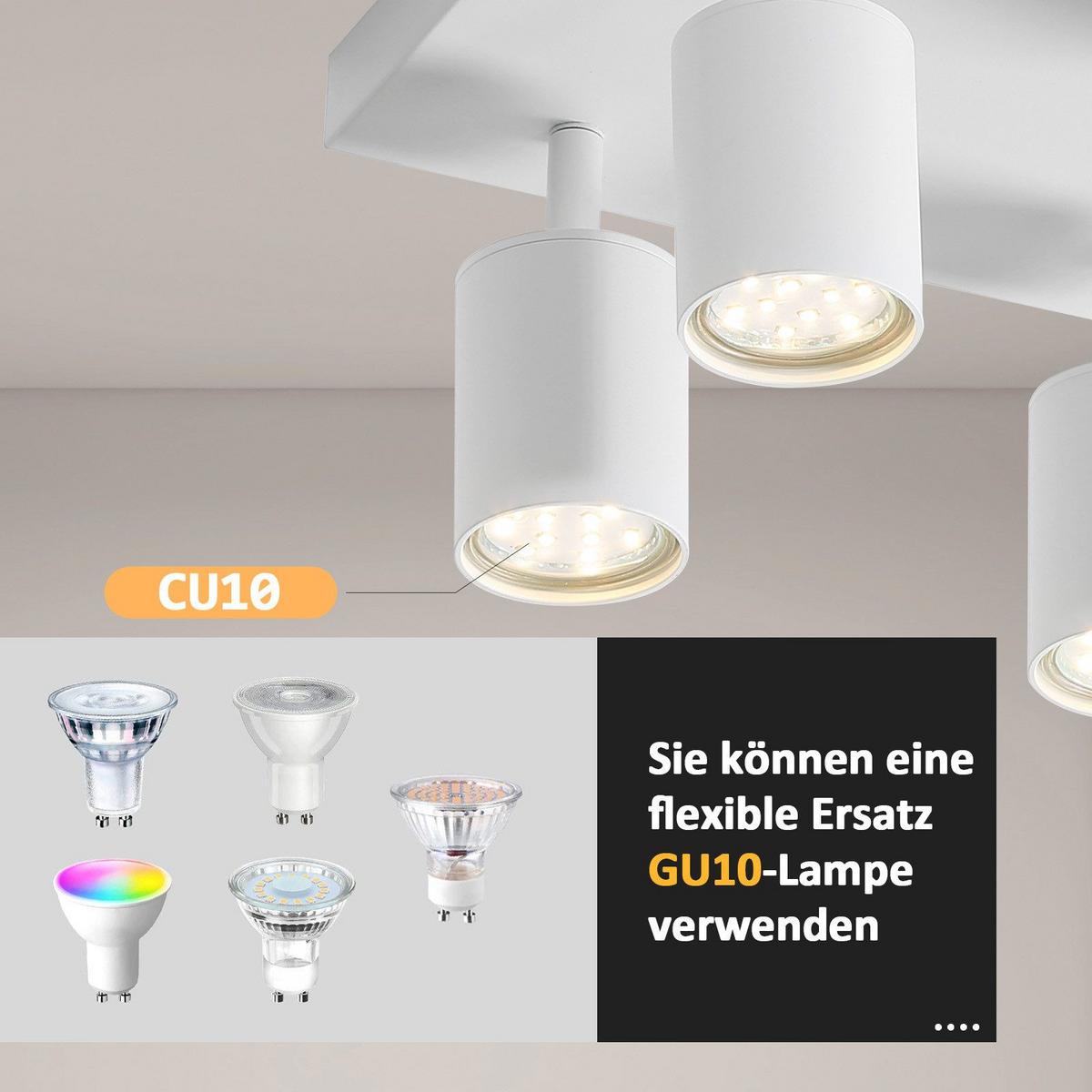 DECKENSTRAHLER Glühwin 40/20/14.4 cm - Weiß, Metall (40/20/14.4cm) - ZMH