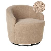 DREHSESSEL Taupe Davik - Taupe/Schwarz, Textil (62/67/63cm) - Beliani