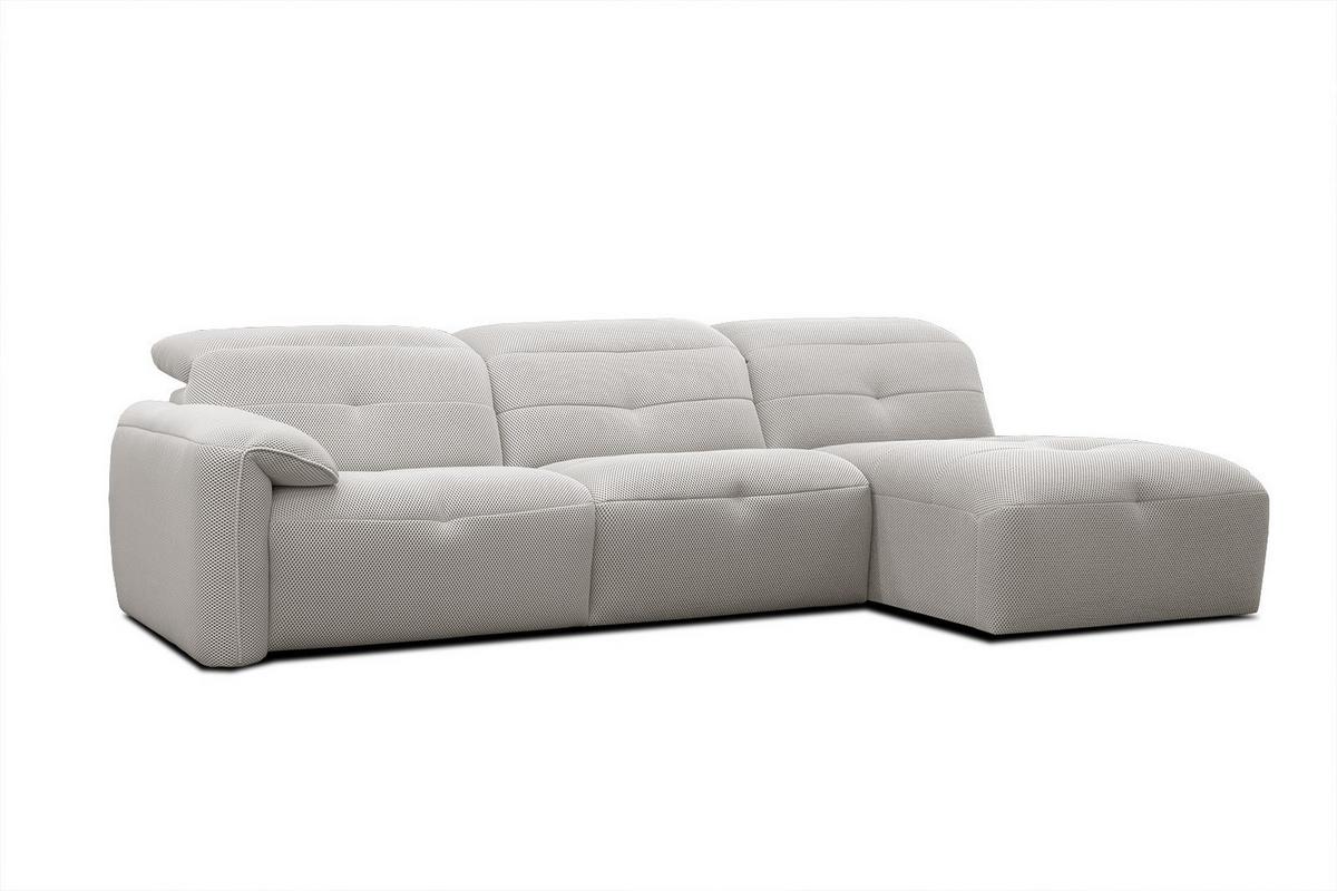 ECKSOFA TRENTO 4-Sitzer, ecru - Ecru/Schwarz, Holzwerkstoff/Kunststoff (262/165cm) - Wozimo