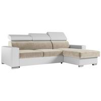 ECKSOFA FOX-L Beige/Weiß - Beige/Silberfarben, Kunststoff/Textil (242/168cm) - MKS