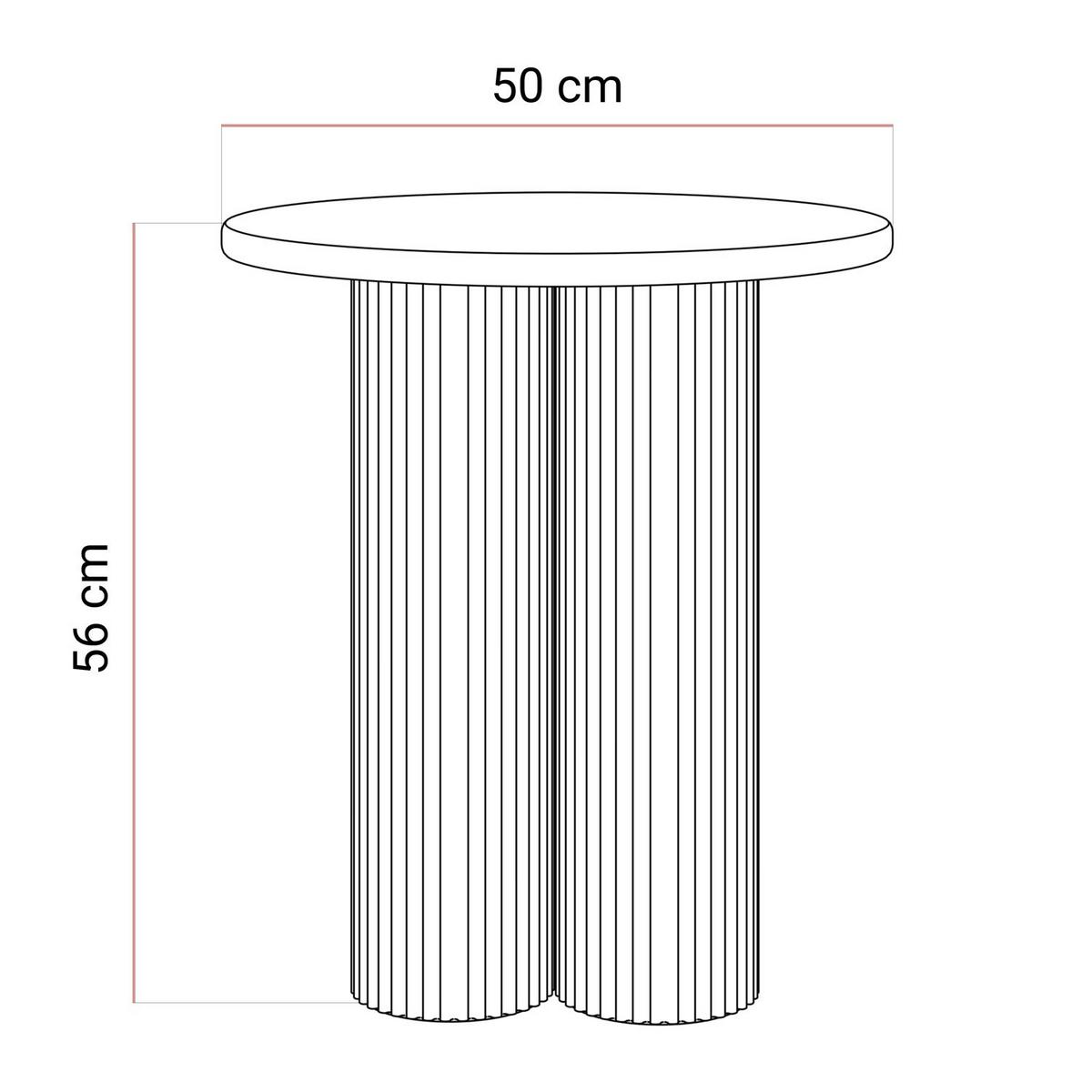 COUCHTISCH CANYON S mit gerilltem Sockel - Nussbaumfarben, Holzwerkstoff (50/50/56cm) - Lookway