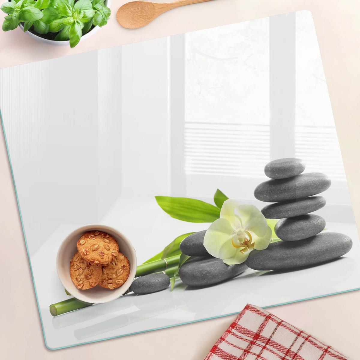 GLASPLATTE 60x52 cm Orchidee - Multicolor, Glas (60/0.4/52cm) - TULUP