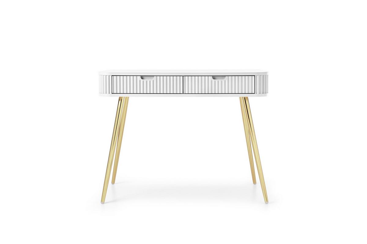KONSOLENTISCH ZENZERO 103/80/49 cm mit Schubladen, Weiß - Weiß, Holzwerkstoff (49/103/80cm) - MASSENO