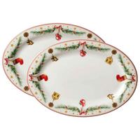 SERVIERPLATTEN Holly bunt 32 x 21 cm 2er Set - Multicolor, Keramik (21/3/32cm) - Ritzenhoff Breker
