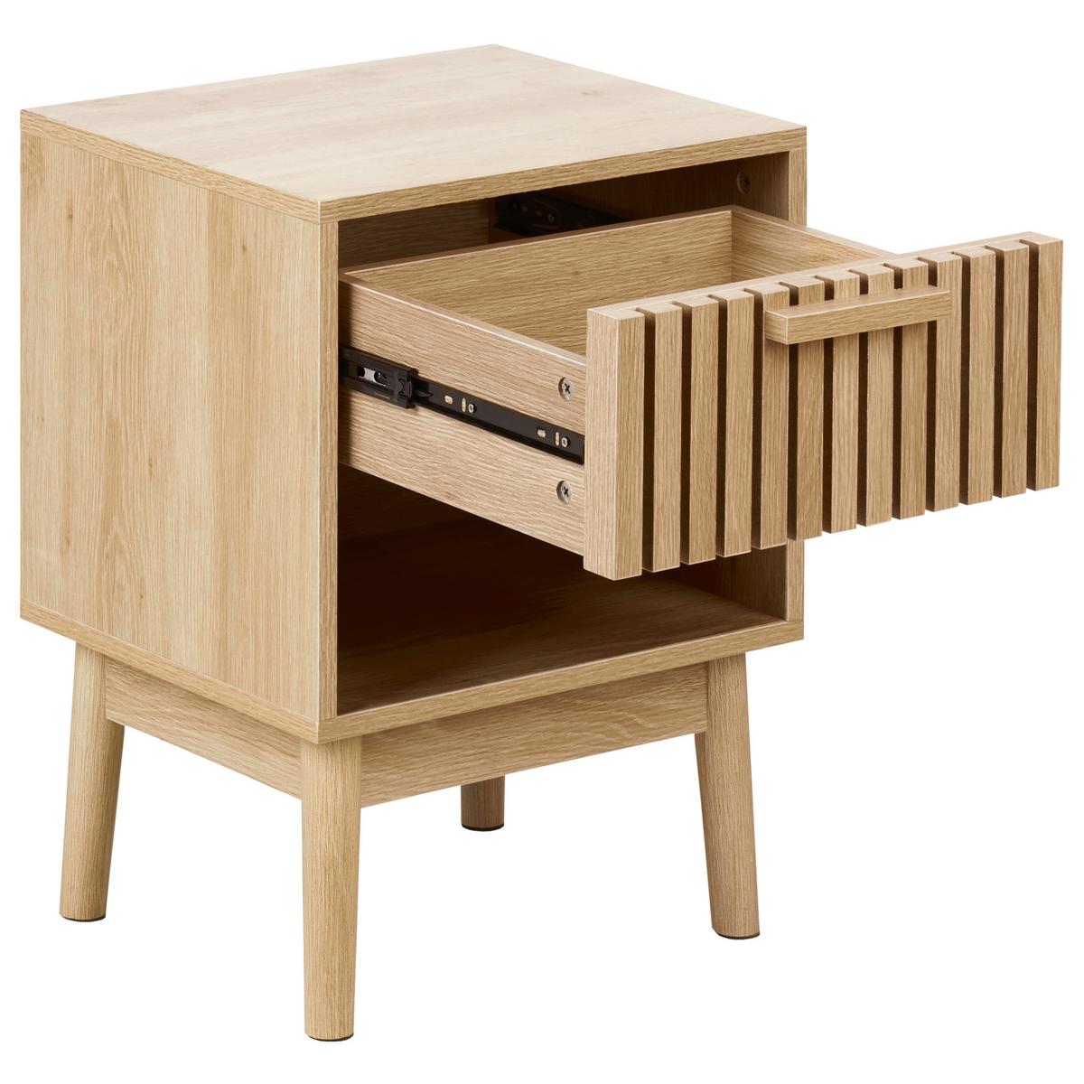 NACHTTISCH mit 1 Schublade Hellbraun Lynwood - Braun, Holzwerkstoff (35/40/55cm) - Beliani