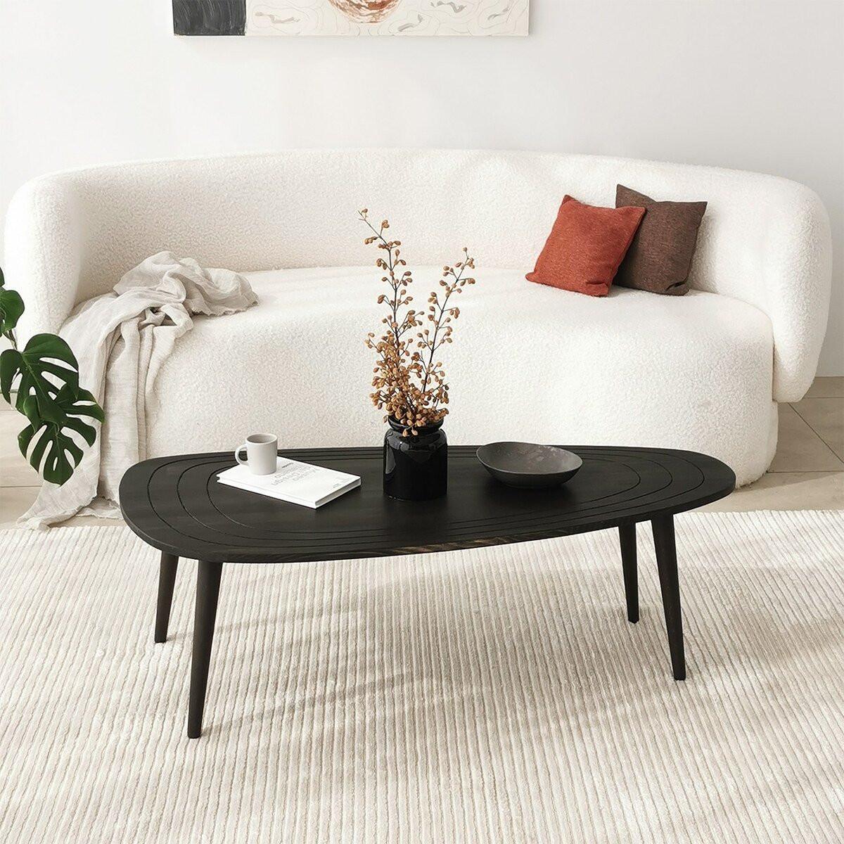 COUCHTISCH mit abgerundeten Kanten 115/50/38 cm - Anthrazit, Holzwerkstoff (115/50/38cm) - Calicosy