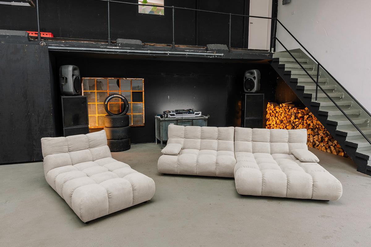 DREHSESSEL VIVIEN Beige Cord Drehbar (360°) - Beige/Schwarz, Kunststoff/Textil (112/85/108cm) - KAWOLA