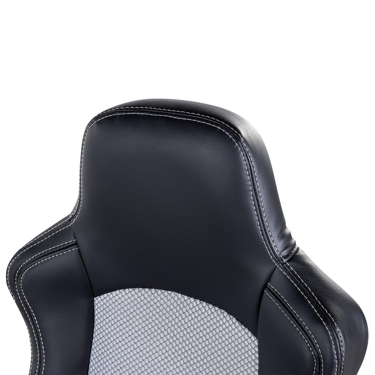 BÜROSTUHL Kunstleder Schwarz/Grau Explorer - Schwarz, Kunststoff/Textil (68/120/68cm) - Beliani