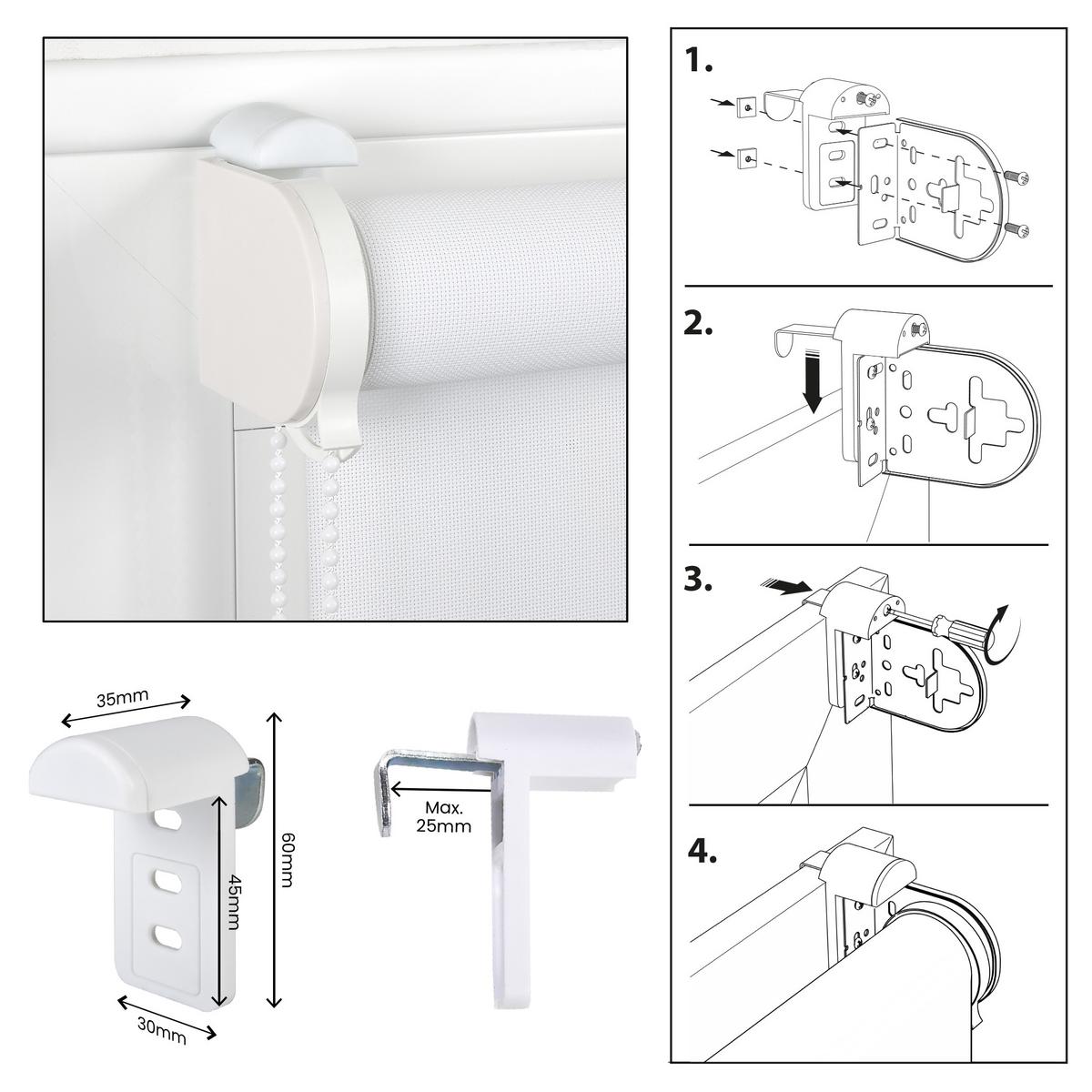 SCREEN-ROLLO Plus Easyfix Weiß 100x180 - Weiß, Kunststoff (100/180/1cm) - STORESDECO