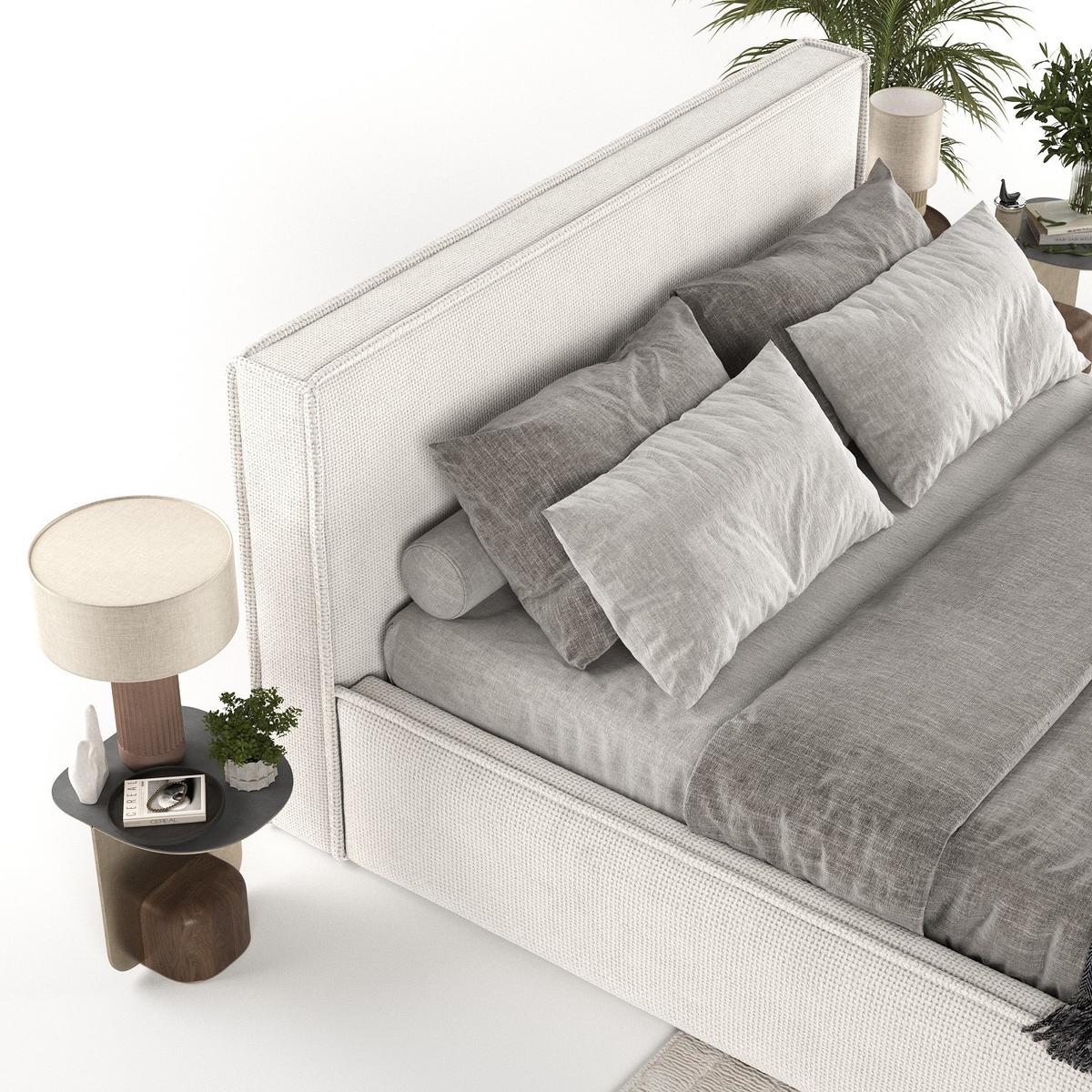 POLSTERBETT Sato mit Stauraum 140/200 cm Creme im Bonita Stoff - Creme/Schwarz, Holz/Holzwerkstoff (140/200cm) - AltaBeds