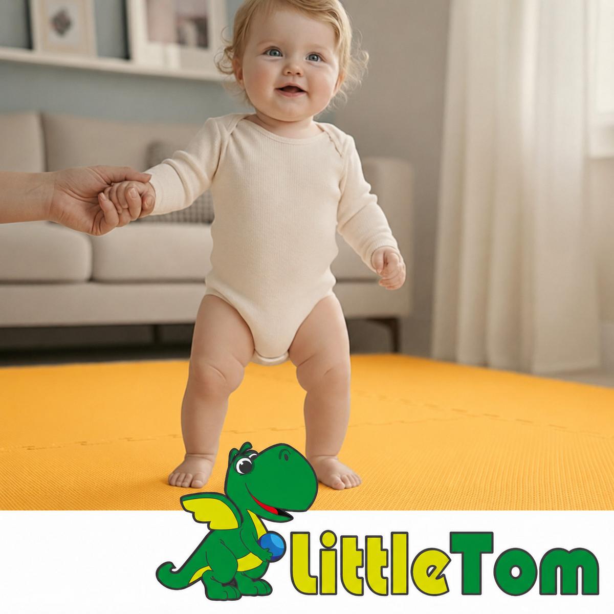 SPIELMATTE ab Null - 90 cm Baby Puzzlematte Gelb - Gelb, Kunststoff (30/30cm) - Littletom