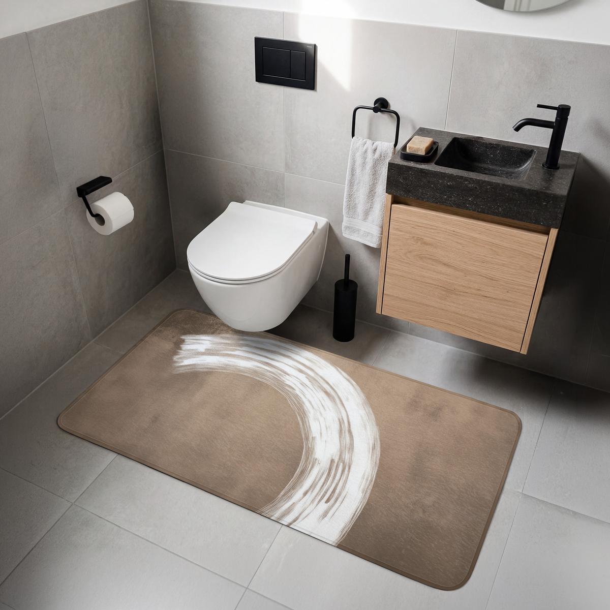 WC-VORLEGER Farbe - Braun - Japandi WC Teppich 120x60 cm - Mokka, Textil (120/1cm) - OnlyWow