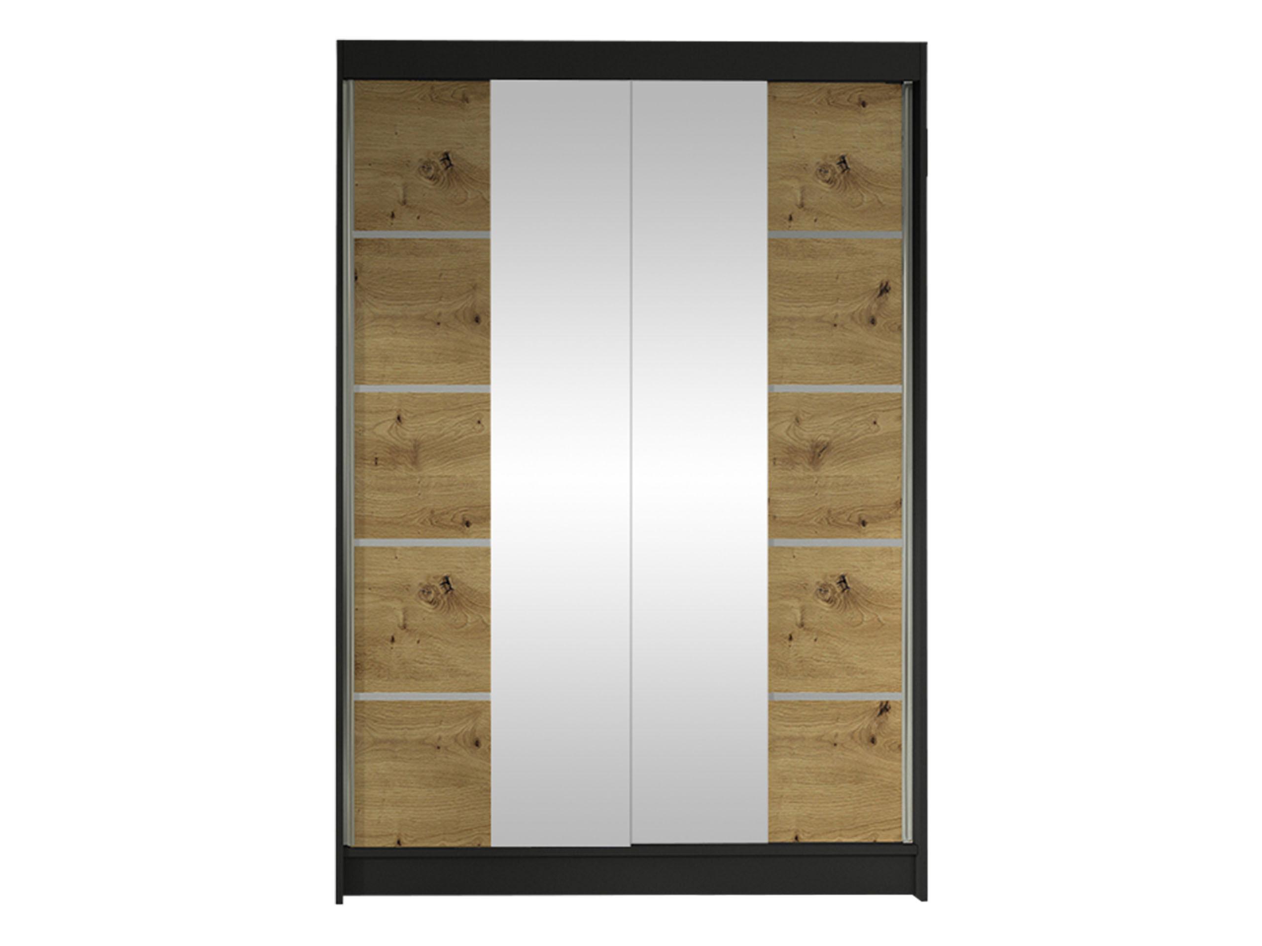 SCHWEBETÜRENSCHRANK Lino V - Schwarz/Eiche Artisan, Holzwerkstoff/Metall (120/200/58cm) - MIRJAN24