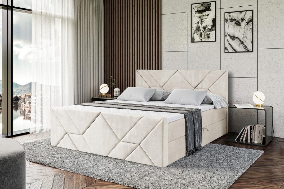 BOXBETT BARWA-Z - 180x200 cm - H3 - Ecru - Ecru, Holzwerkstoff (180/200cm) - ALTDECOR
