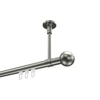 GARDINENSTANGE INNENLAUF Sonette Luino 420 cm (geteilt in 3 x 140 cm), 1-läufig, 20 mm Ø Edelstahl-Optik - Edelstahlfarben, Metall (420cm) - INTERDECO