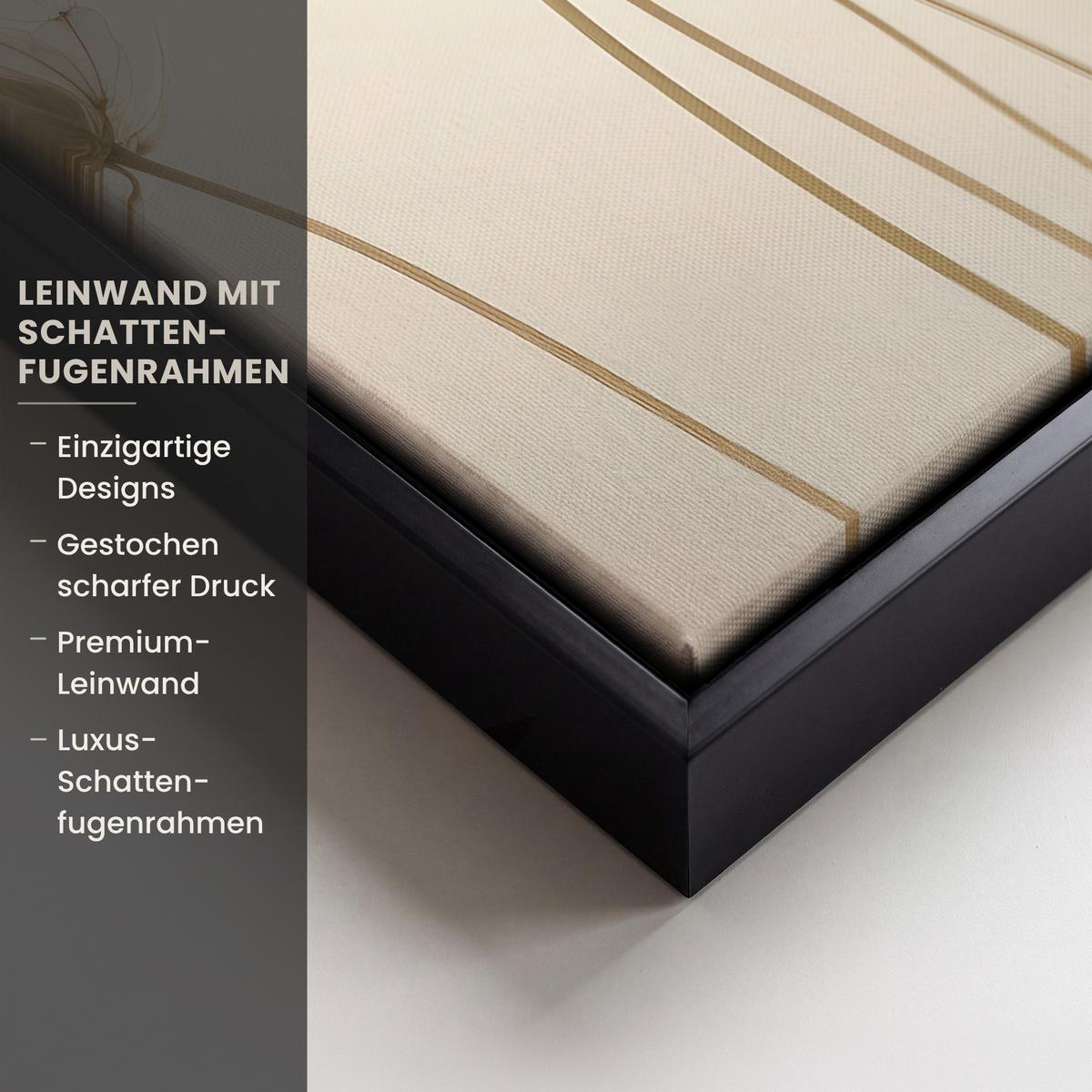 LEINWAND Bilder mit Rahmen - Sonnenlicht - Löwenzahn - Botanisch - Blumen - 20x30 - Creme, Textil (20/30cm) - MuchoWow