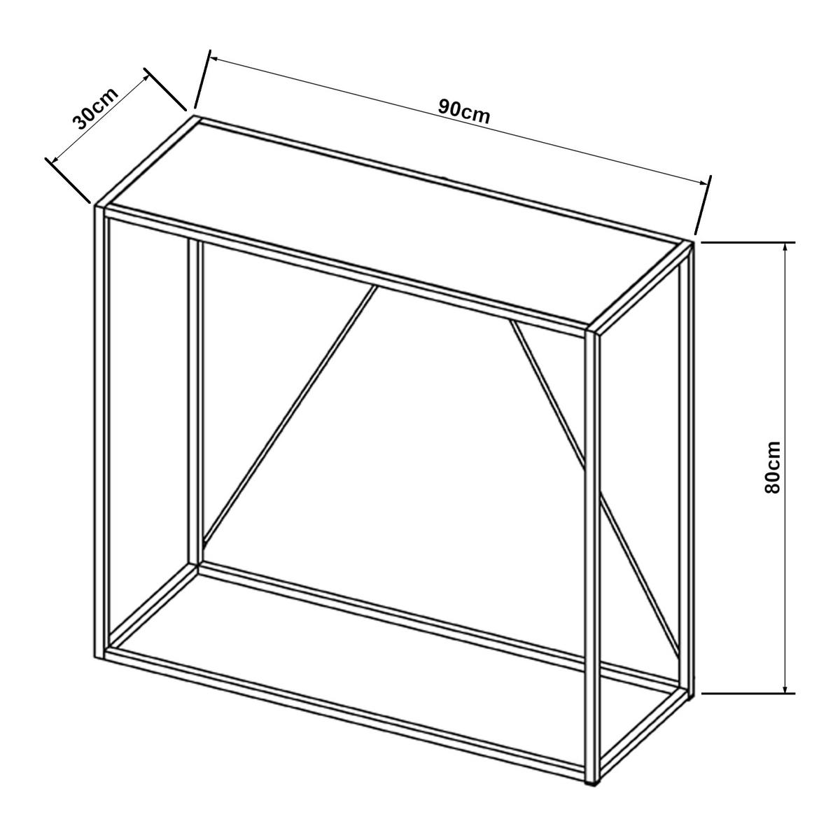 KONSOLENTISCH Austevoll - Schwarz, Metall (30/90/80cm) - [en.casa]