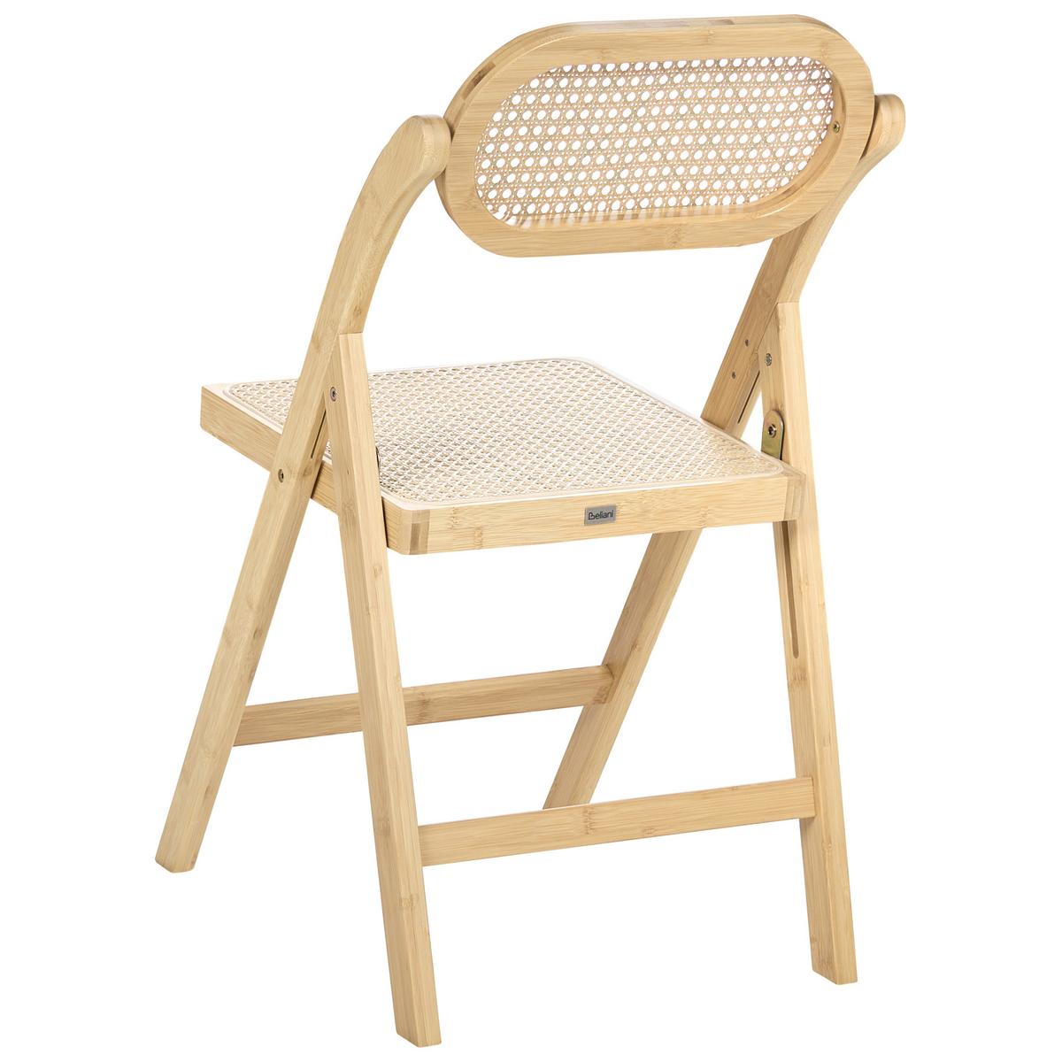 ESSZIMMERSTUHL 2er-Set klappbar Bambus Hellbraun Oraison - Hellbraun, Holz (45/84/54cm) - Beliani