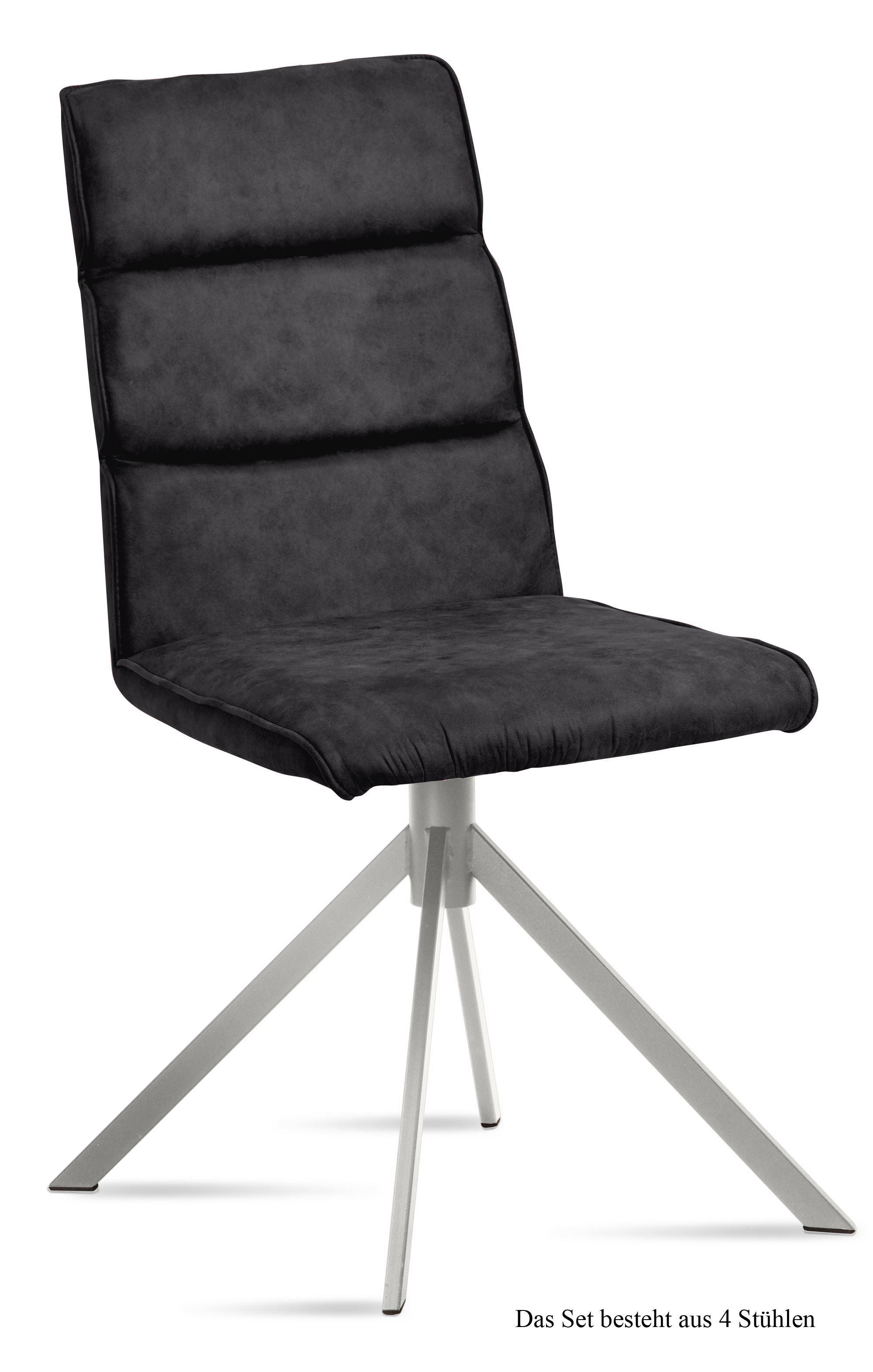 ESSZIMMERSTUHL (4er-Set) Dorkas 47x92x60 Edelstahl/Anthrazit - Edelstahlfarben/Anthrazit, Kunststoff (60/92/47cm) - 58aufmkessel