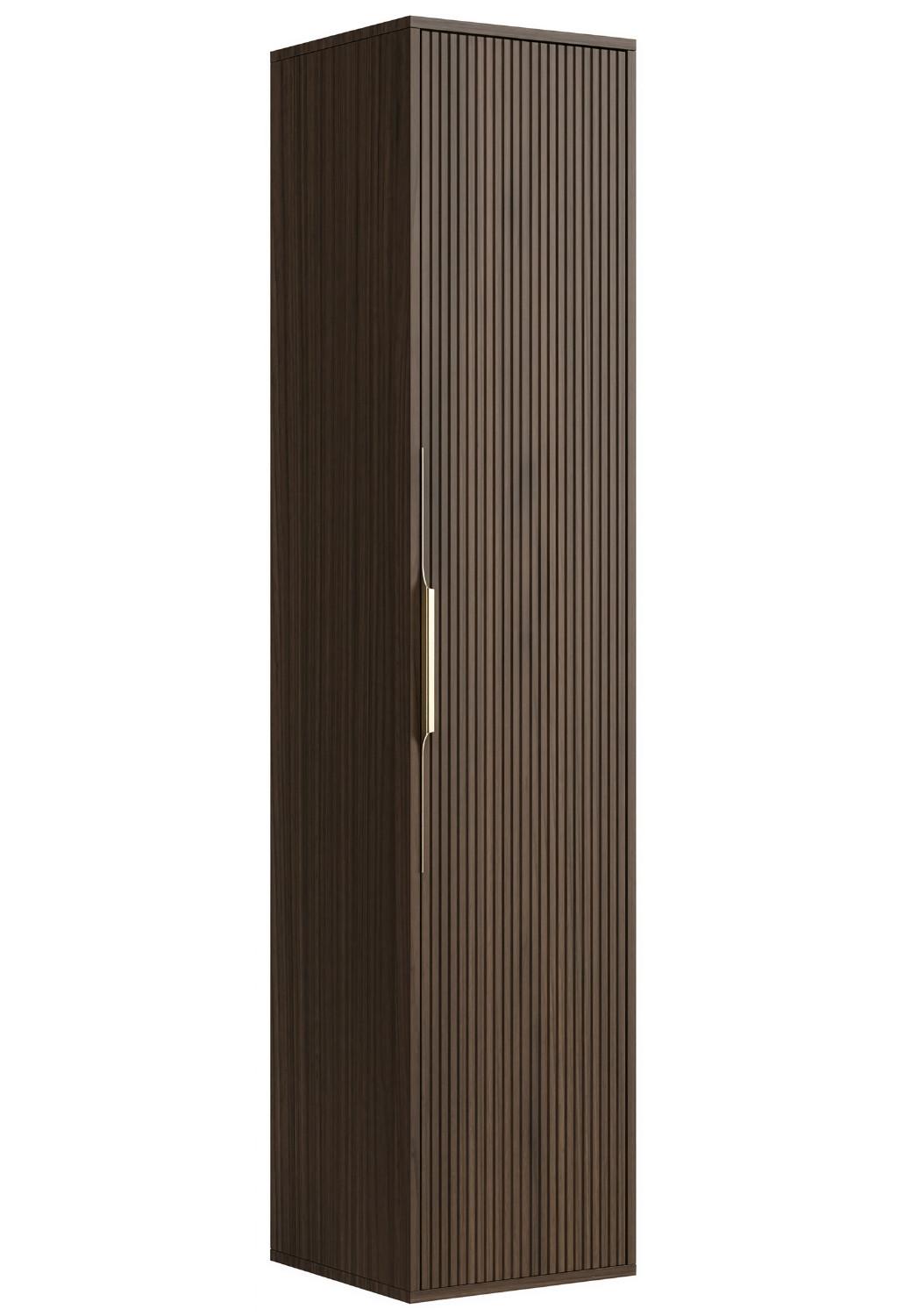 BADEZIMMERSCHRANK Rimini mit 1 Tür Walnuss Braun - 38 x 33 x 170 cm - Walnussfarben/Braun, Holz (33/170/38cm) - Badplaats