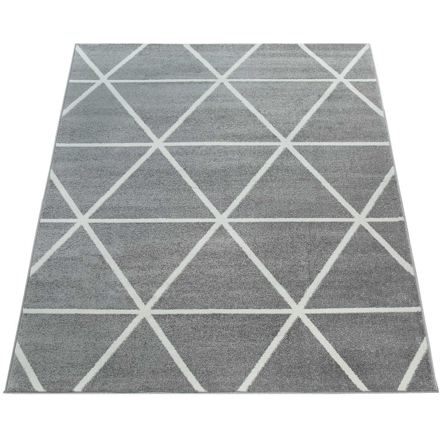 KURZFLORTEPPICH, geometrisch, aus Polypropylen, Grau, 60 x 100 cm - Grau, Textil (60/100cm) - KADIMA DESIGN