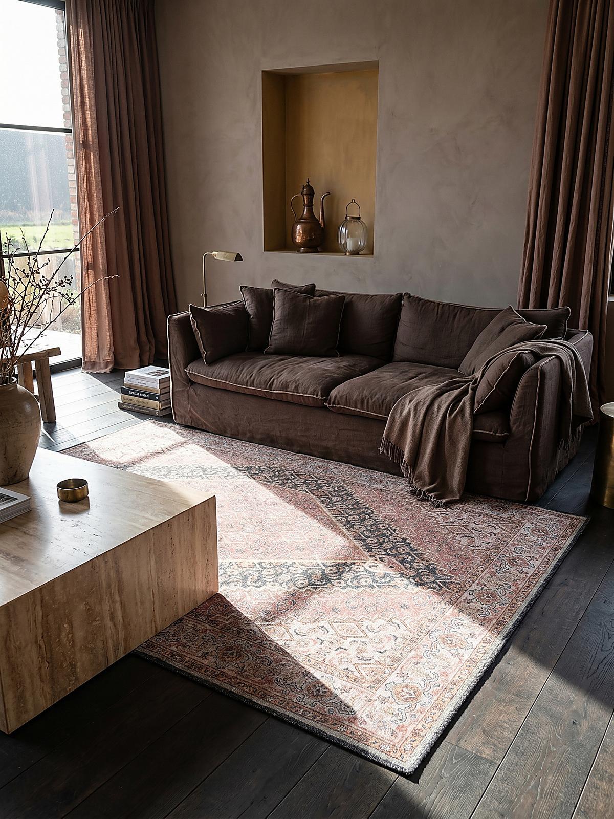 TEPPICH Waschbar HURST, orientalisch mit Medaillon, Rosa, 152 x 230 cm - Rosa, Textil (230/152cm) - KADIMA DESIGN