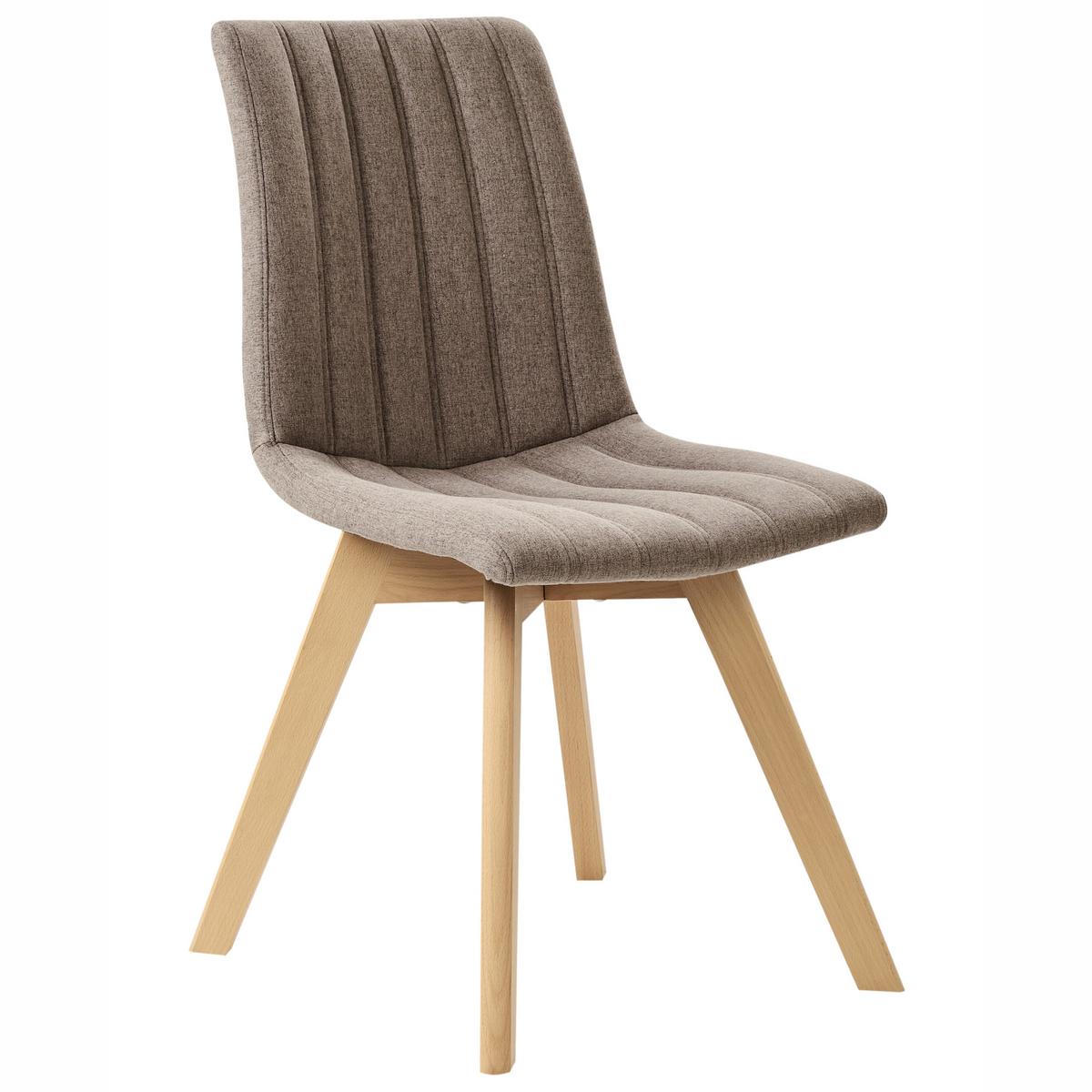 ESSZIMMERSTUHL 2er Set Stoff Braun Calgary - Braun, Textil (48/86/56cm) - Beliani