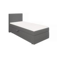 BOXBETT Roma 90/200 cm Dunkelgrau Plüschcord - Dunkelgrau/Schwarz, Holz/Kunststoff (90/200cm) - S-Style Möbel