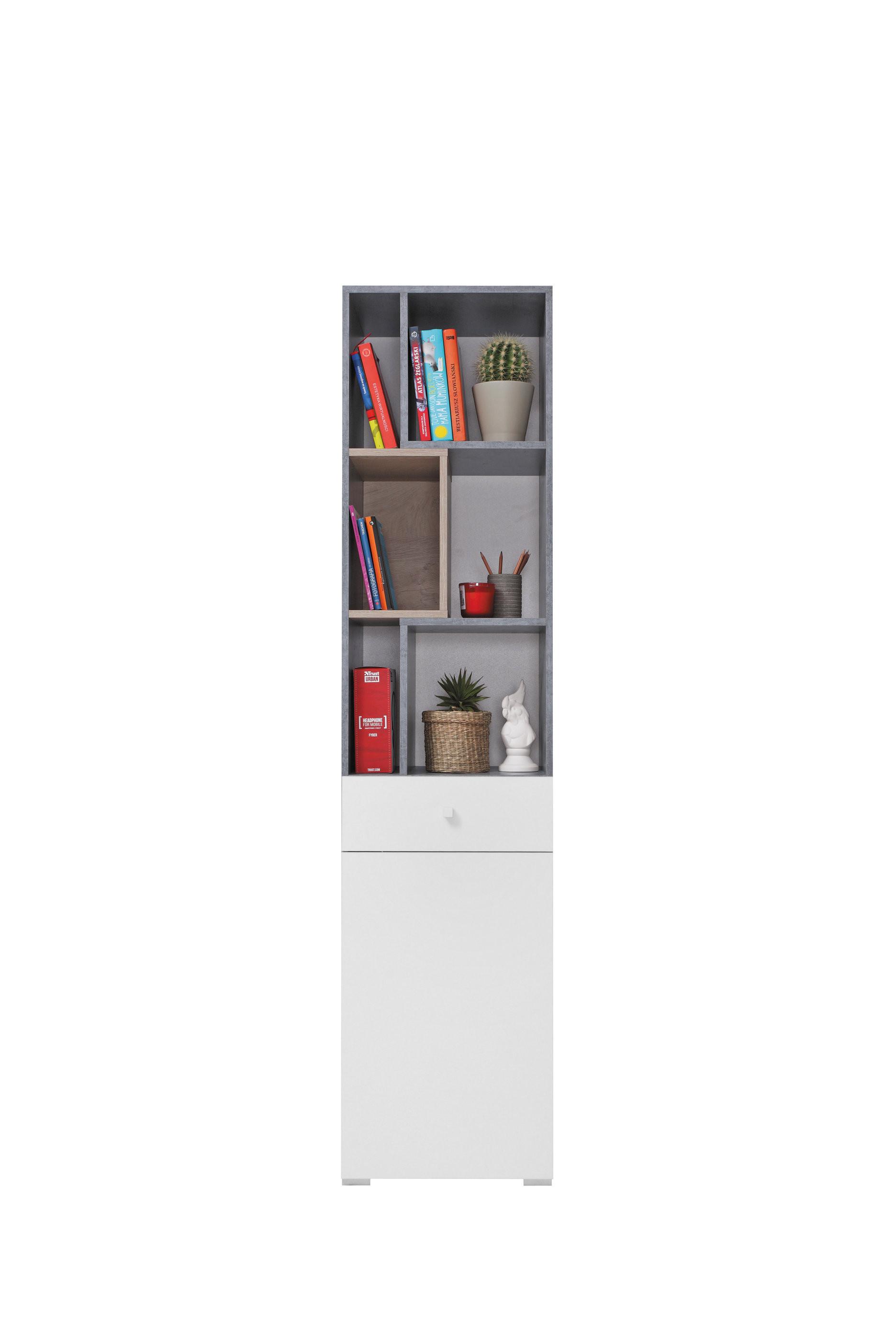 BÜCHERREGAL GALIA 45x40x190 cm, Regal Taupe - Weiß, Holzwerkstoff (45/190/40cm) - MASSENO