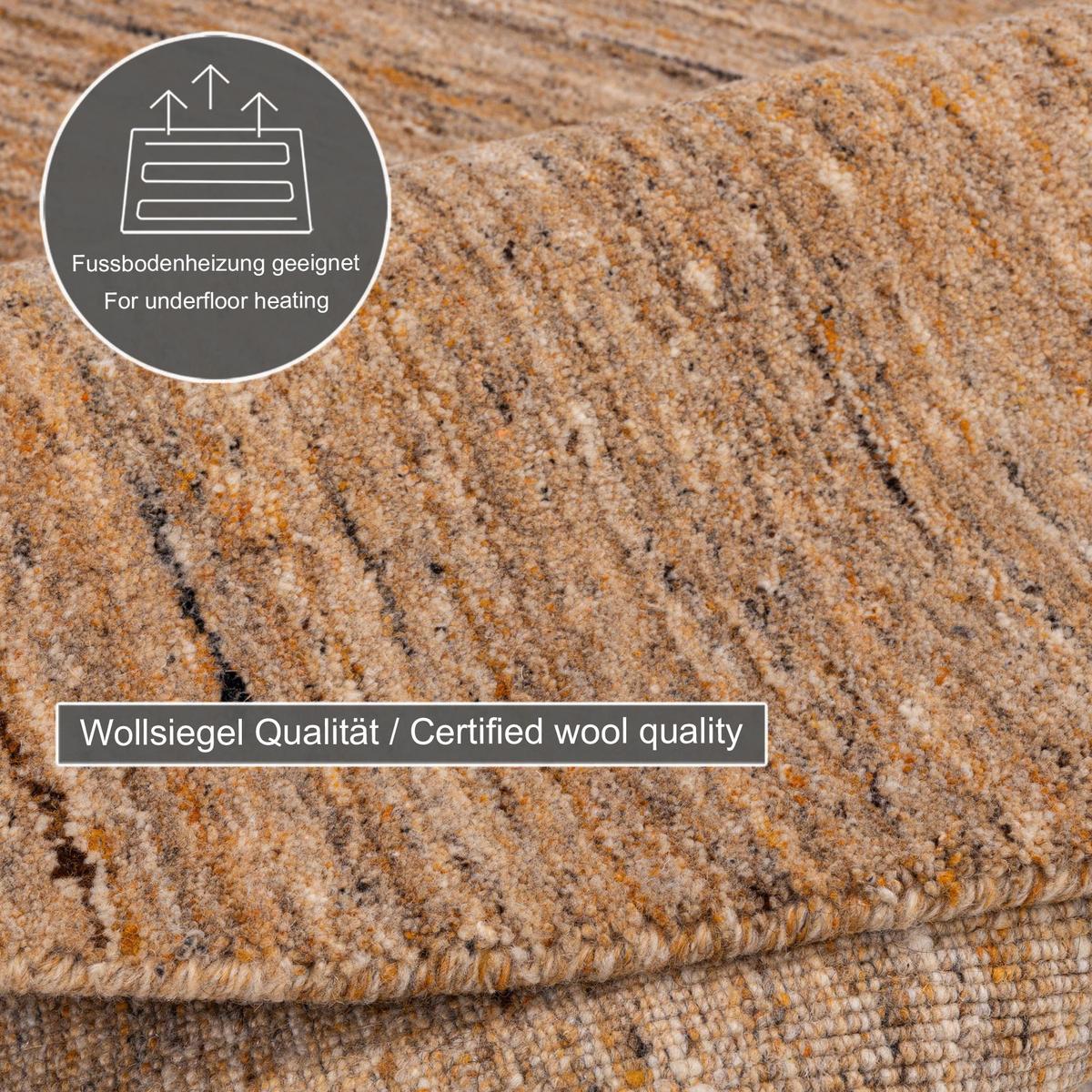HANDWEBTEPPICH Pure 150x150 cm - Currygelb, Textil (150/150cm) - THEKO