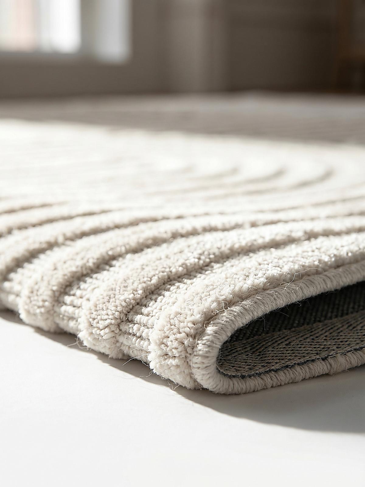 TEPPICH aus Wolle LEVEN in Elfenbein, geometrisch, 200 x 290 cm - Champagner, Textil (200/290cm) - KADIMA DESIGN
