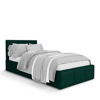POLSTERBETT für Schlafzimmer Bett mit Stauraum Flaschengrün 90x200 - Dunkelgrün, Holzwerkstoff/Metall (90/200cm) - Muralo