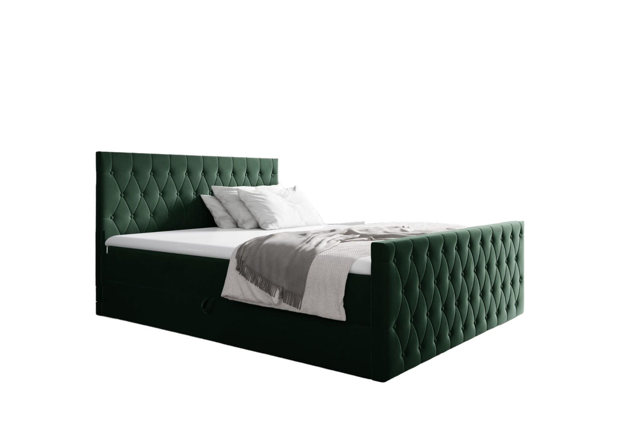 BOXBETT Asher Premium - Grün, Holzwerkstoff/Textil (120/220cm) - Fun Möbel