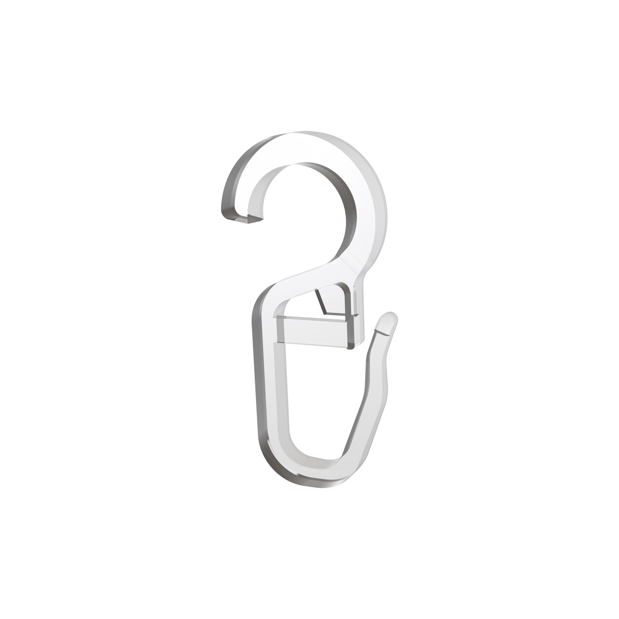 FALTENHAKEN / ÜBERKLIPSHAKEN MIT FALTENLEGEHAKEN Öse 10 mm, Glasklar, Packung 10 Stück - Transparent, Kunststoff (1.6/3.6/1cm) - INTERDECO