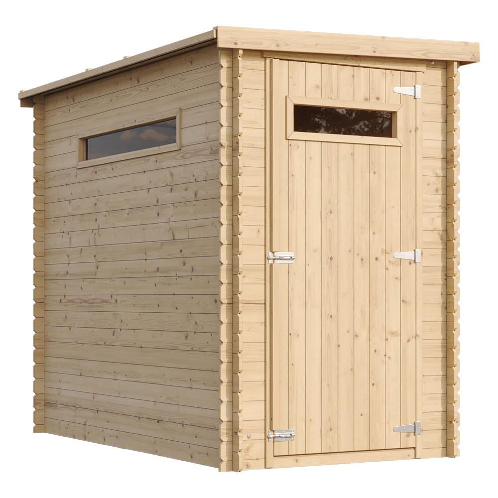 HOLZ-GARTENHAUS - B144xL239xH198 cm/ 2.63 m2 M306A - Beige, Holz (144/198/239cm) - Timbela