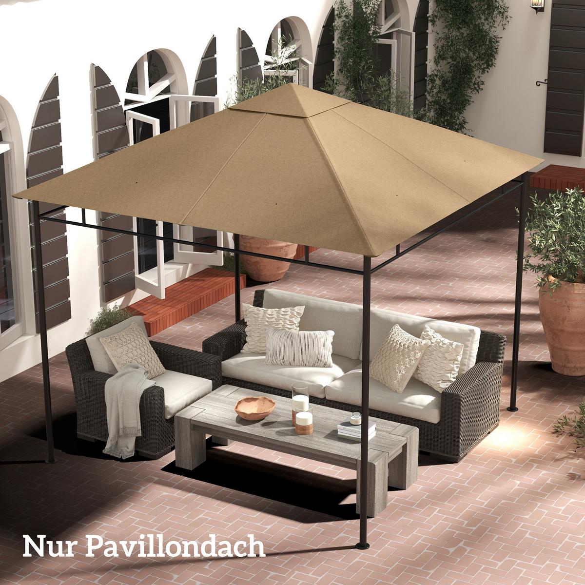 PAVILLONDACH, Sonnenschutz, Beige - Beige, Kunststoff (298/1/298cm) - Outsunny